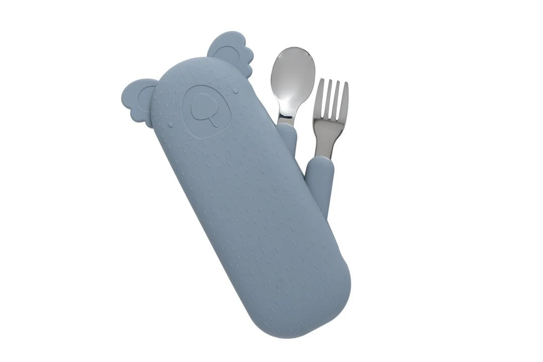 Bestikk med etui - Blå koala