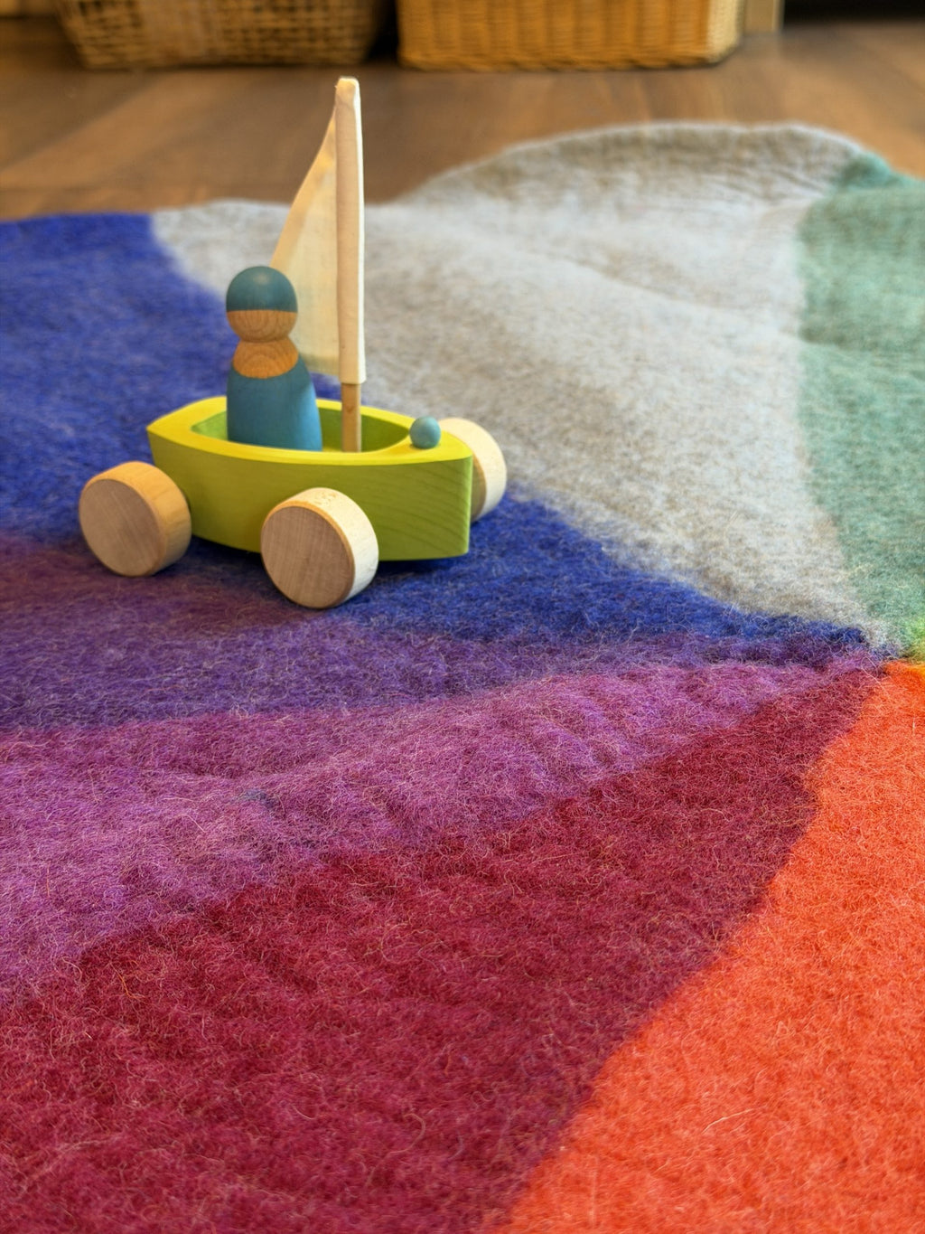 Stor fargespiral ullteppe - 150cm
