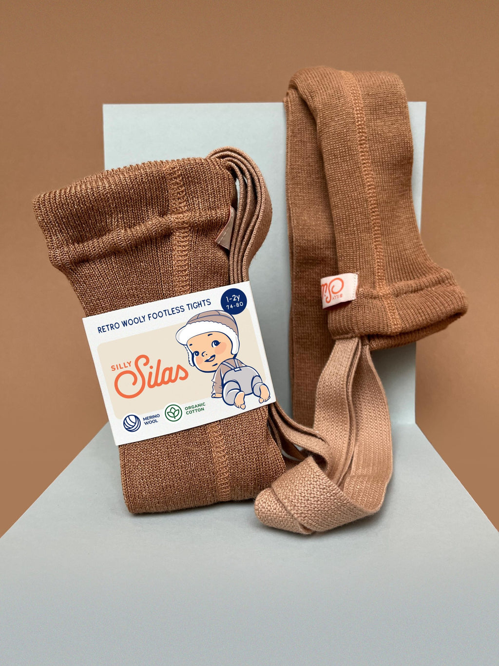 Wooly Footless Wool Tights - Cappuccino Brown