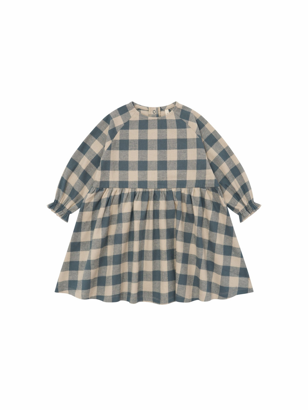 FOG BLUE GINGHAM FIELD DRESS