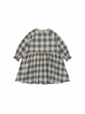 FOG BLUE GINGHAM FIELD DRESS