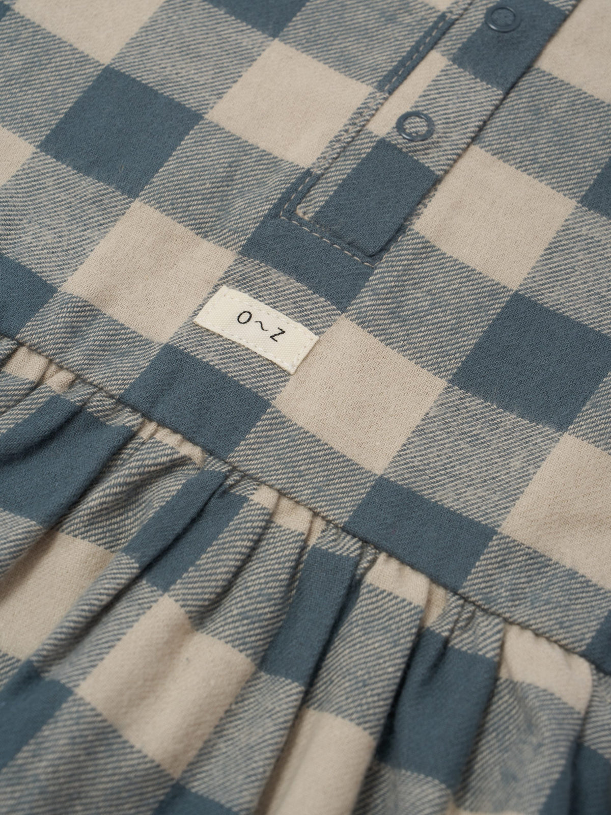 FOG BLUE GINGHAM FIELD DRESS