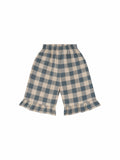 FOG BLUE GINGHAM FRILL CULOTTES