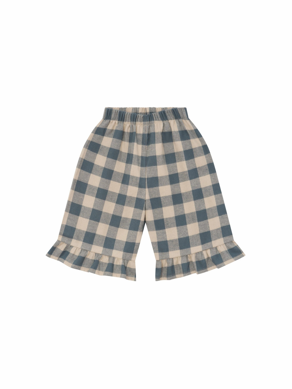 FOG BLUE GINGHAM FRILL CULOTTES