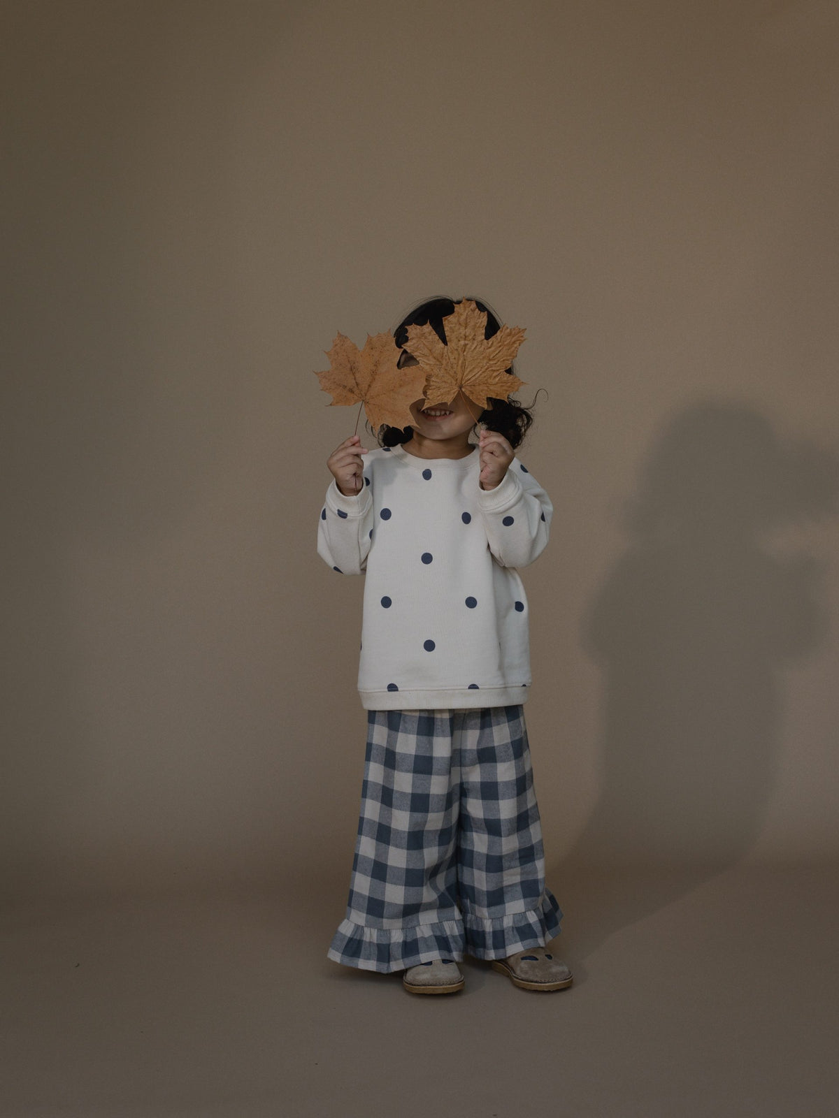 FOG BLUE GINGHAM FRILL CULOTTES