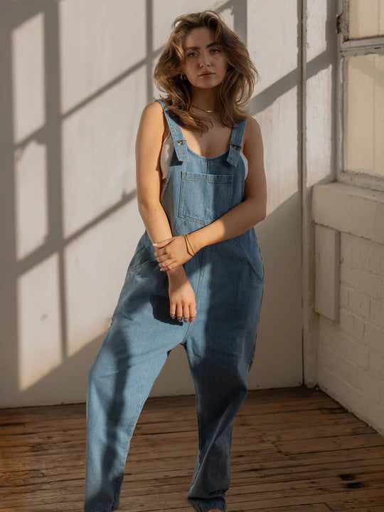 The Oversized Denim Dungaree - Women`s
