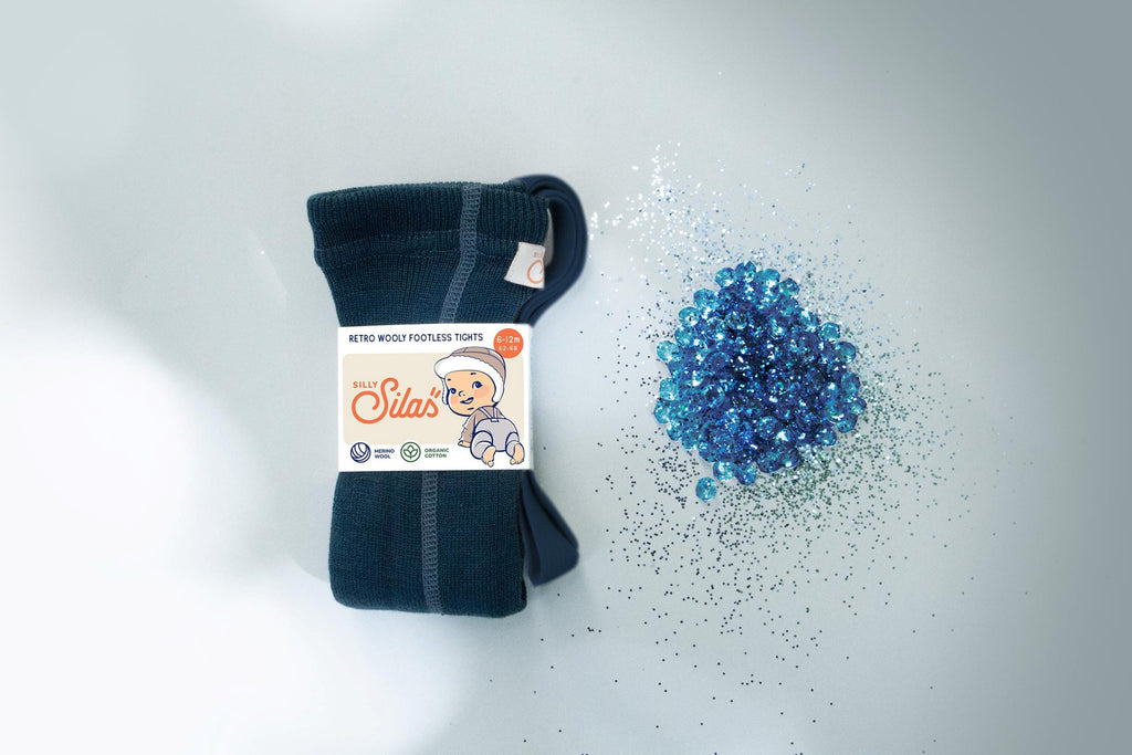 Wooly Footless Wool Tights - Blue Sapphire