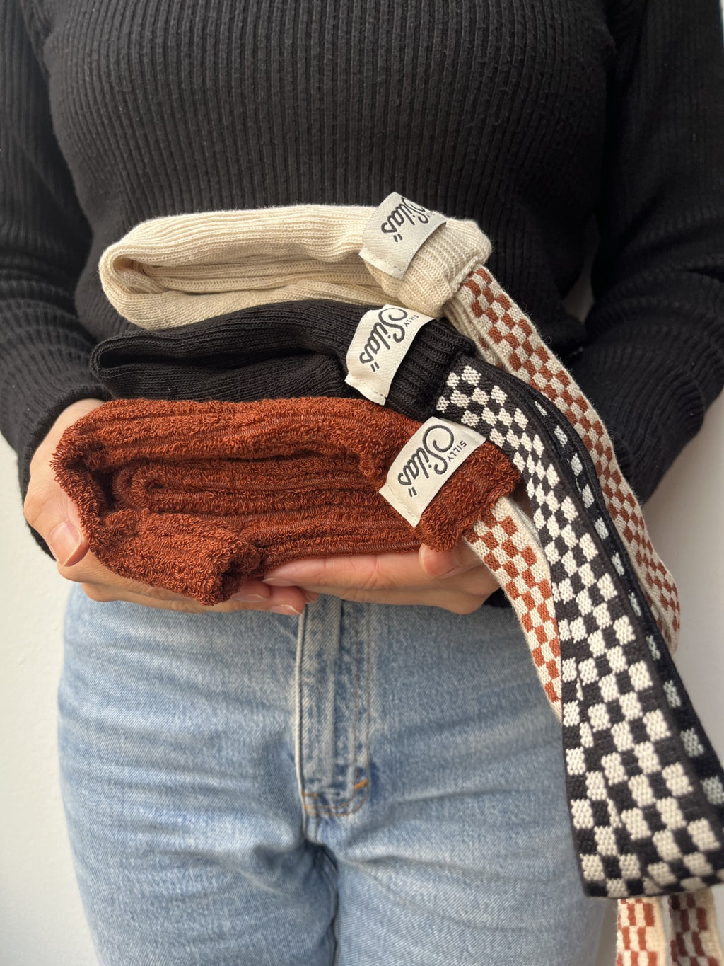 Granny Teddy Footless Cotton Tights – Cinnamon Checked