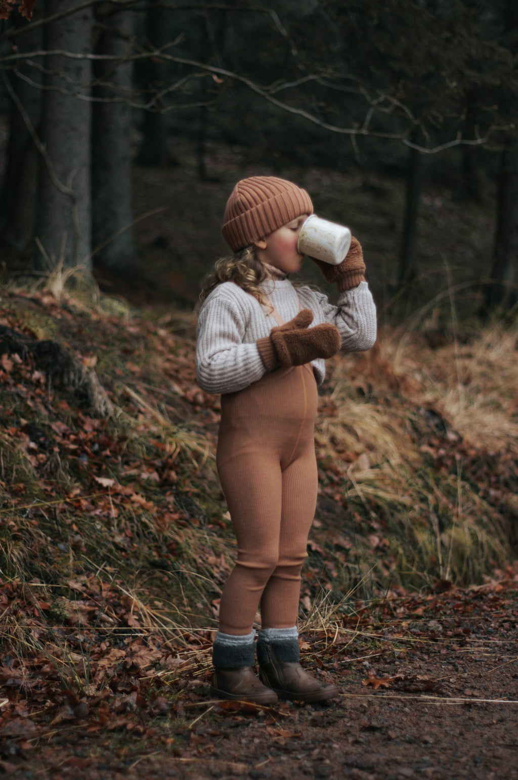 Wooly Footless Wool Tights - Cappuccino Brown