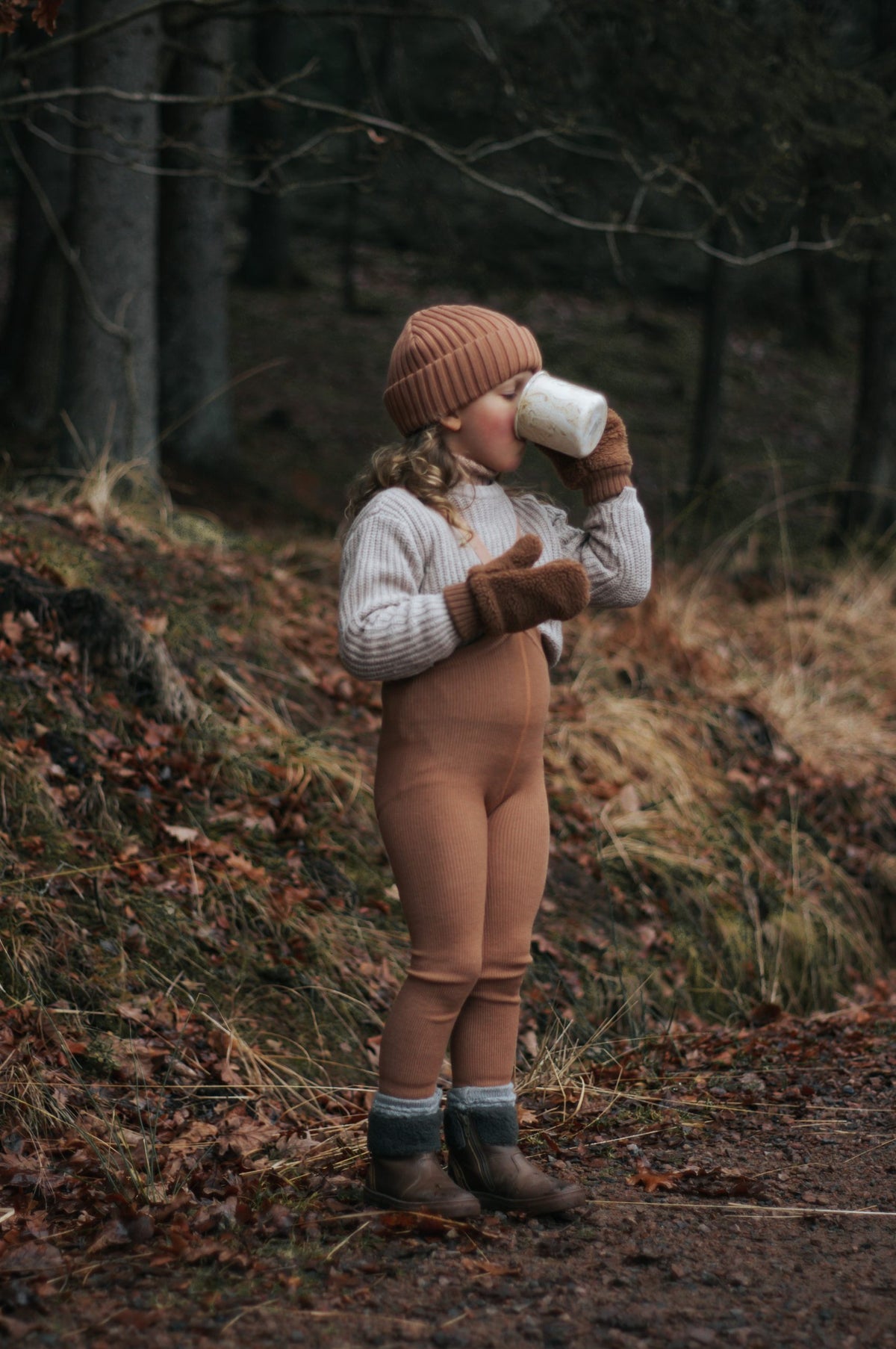 Wooly Footless Wool Tights - Cappuccino Brown