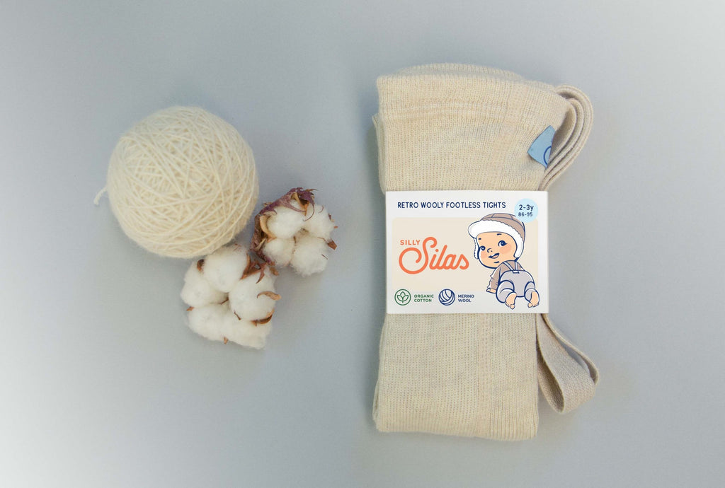 Wooly Footless Wool Tights - Cream Blend