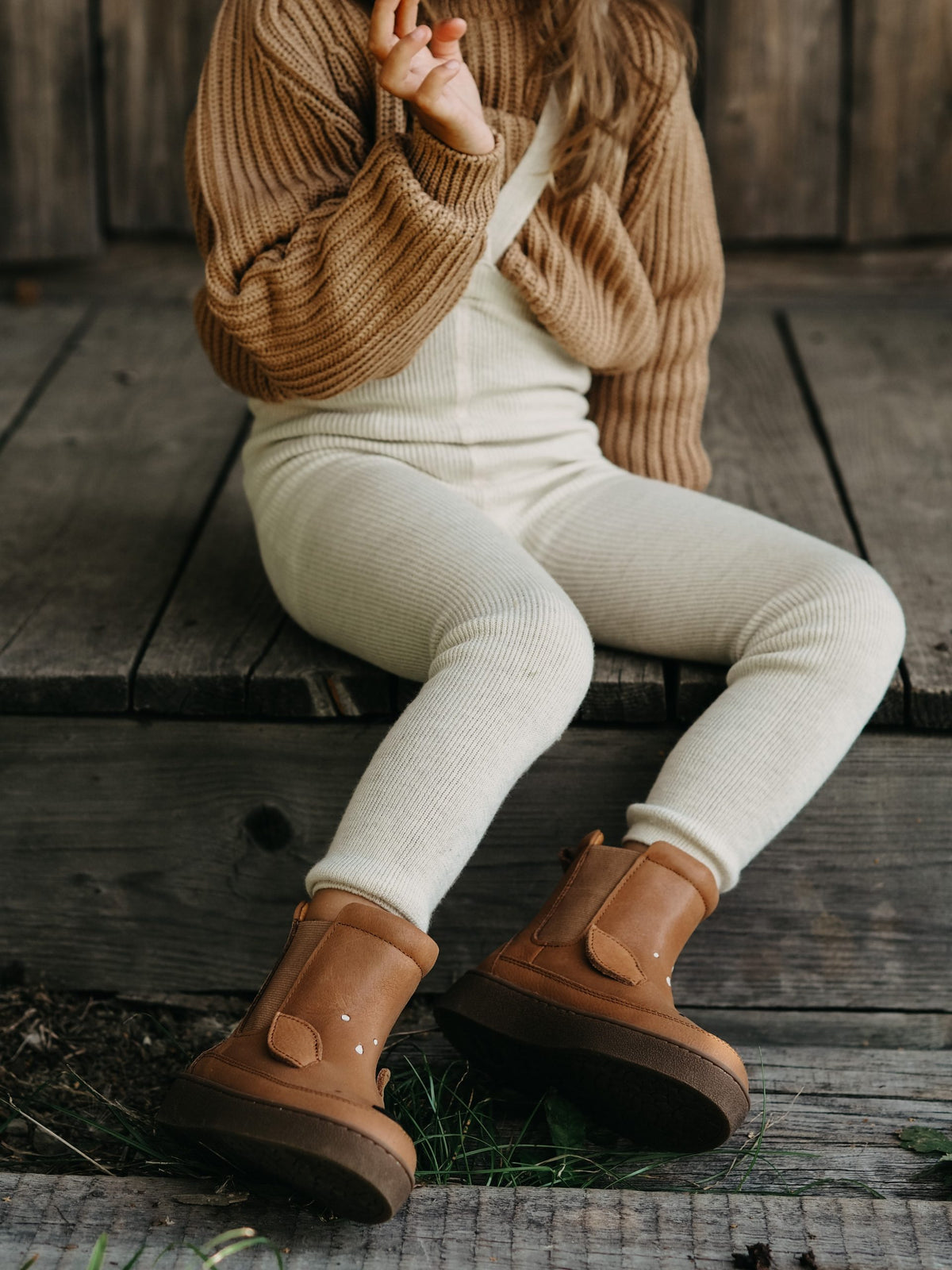 Wooly Footless Wool Tights - Cream Blend
